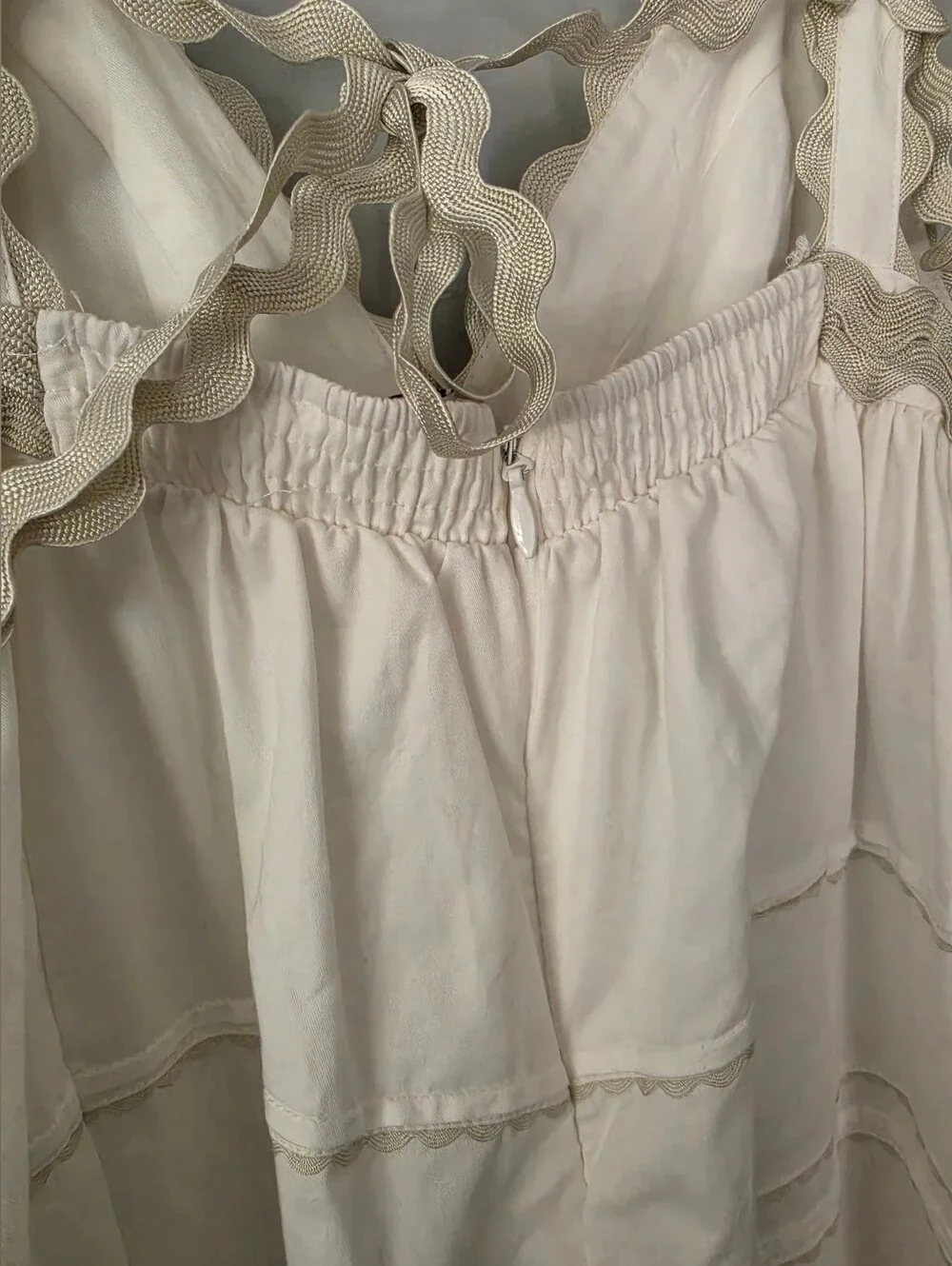 Sofie The Label Ric Rac Cream Tiered Eyelet Midi Dress Medium - Picture 7 of 10